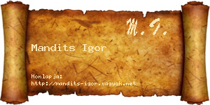 Mandits Igor névjegykártya